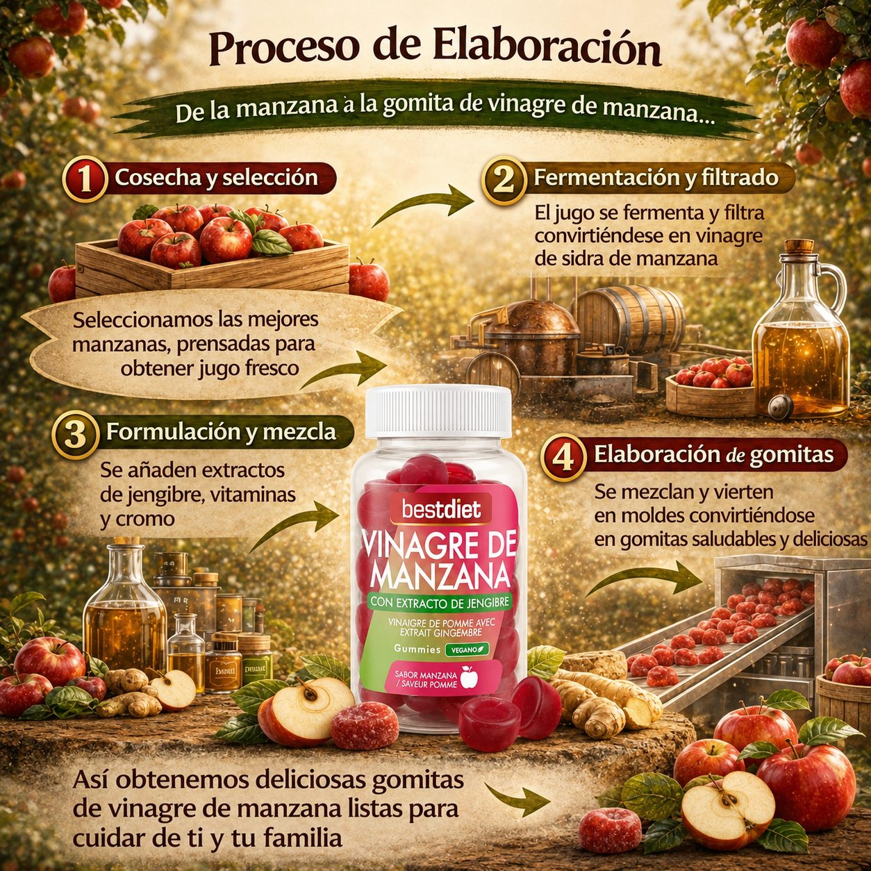 GUMMIES DE VINAGRE DE MANZANA ANTI HINCHAZÓN