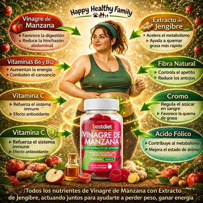 GUMMIES DE VINAGRE DE MANZANA ANTI HINCHAZÓN