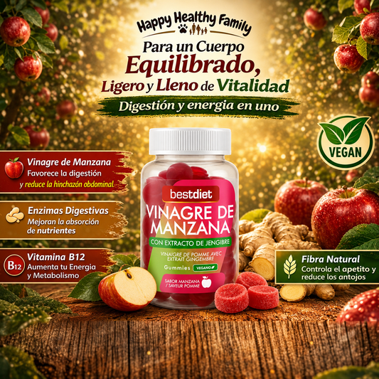 GUMMIES DE VINAGRE DE MANZANA ANTI HINCHAZÓN