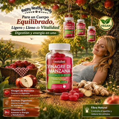 GUMMIES DE VINAGRE DE MANZANA ANTI HINCHAZÓN