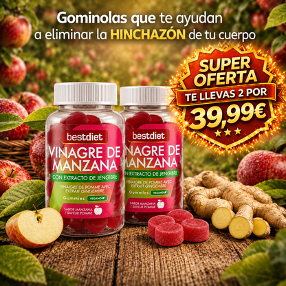 GUMMIES DE VINAGRE DE MANZANA ANTI HINCHAZÓN