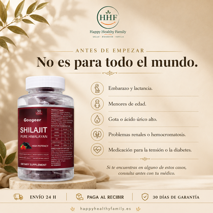 PACK ENERGIA NATURAL — Resina + Gummies de Shilajit + Gummies de Vinagre de Manzana