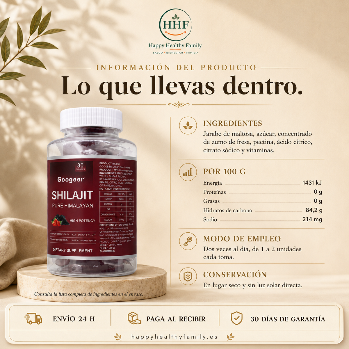 PACK ENERGIA NATURAL — Resina + Gummies de Shilajit + Gummies de Vinagre de Manzana