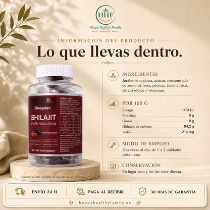 PACK ENERGIA NATURAL — Resina + Gummies de Shilajit + Gummies de Vinagre de Manzana