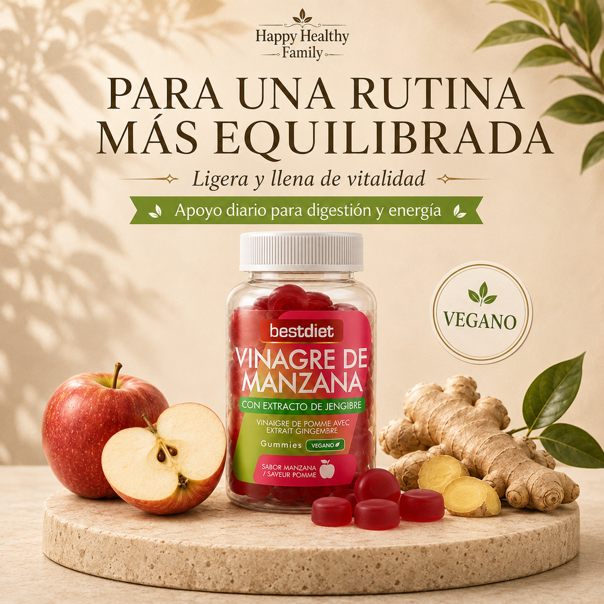 Gummies de Vinagre de Manzana con Extracto de Jengibre