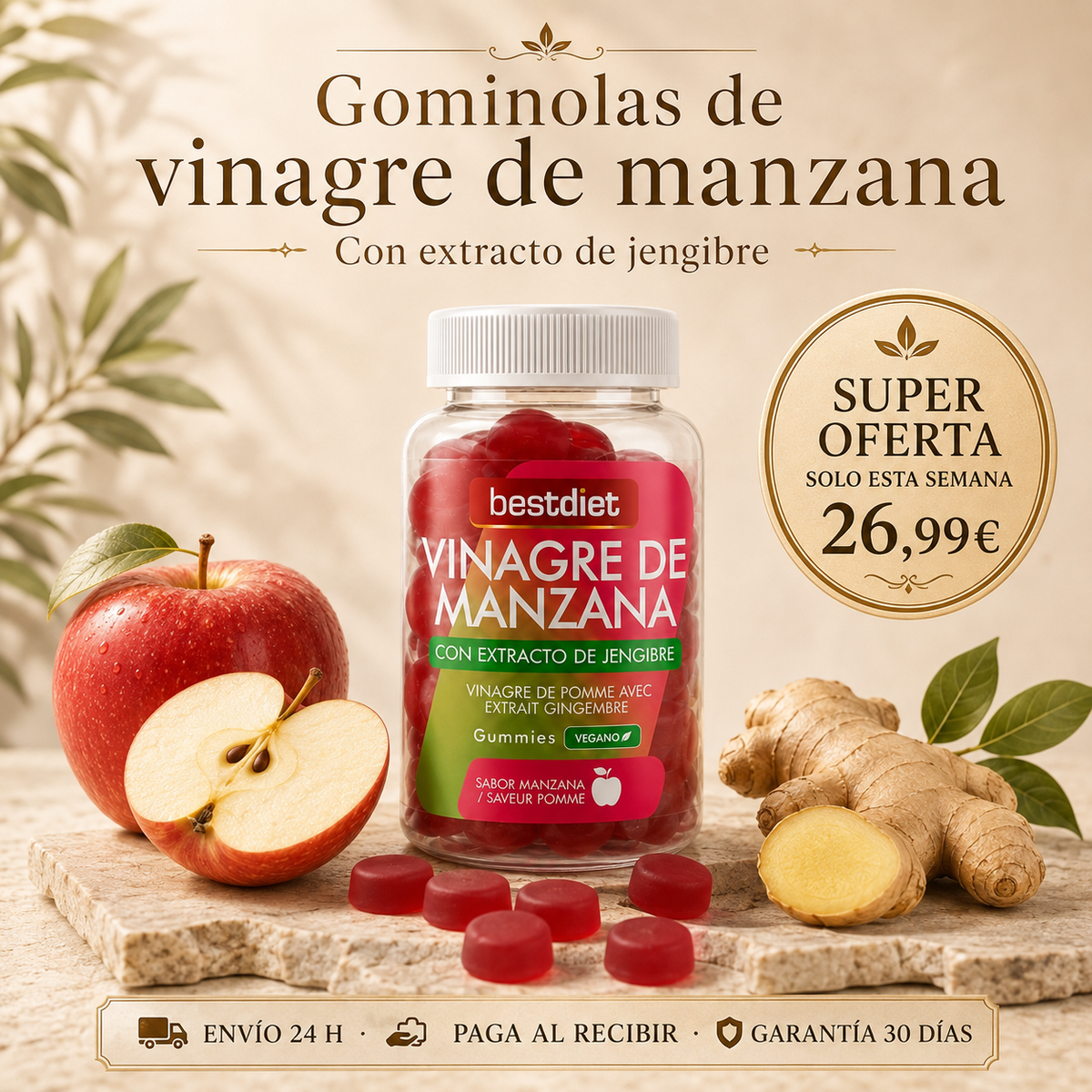 Gummies de Vinagre de Manzana con Extracto de Jengibre