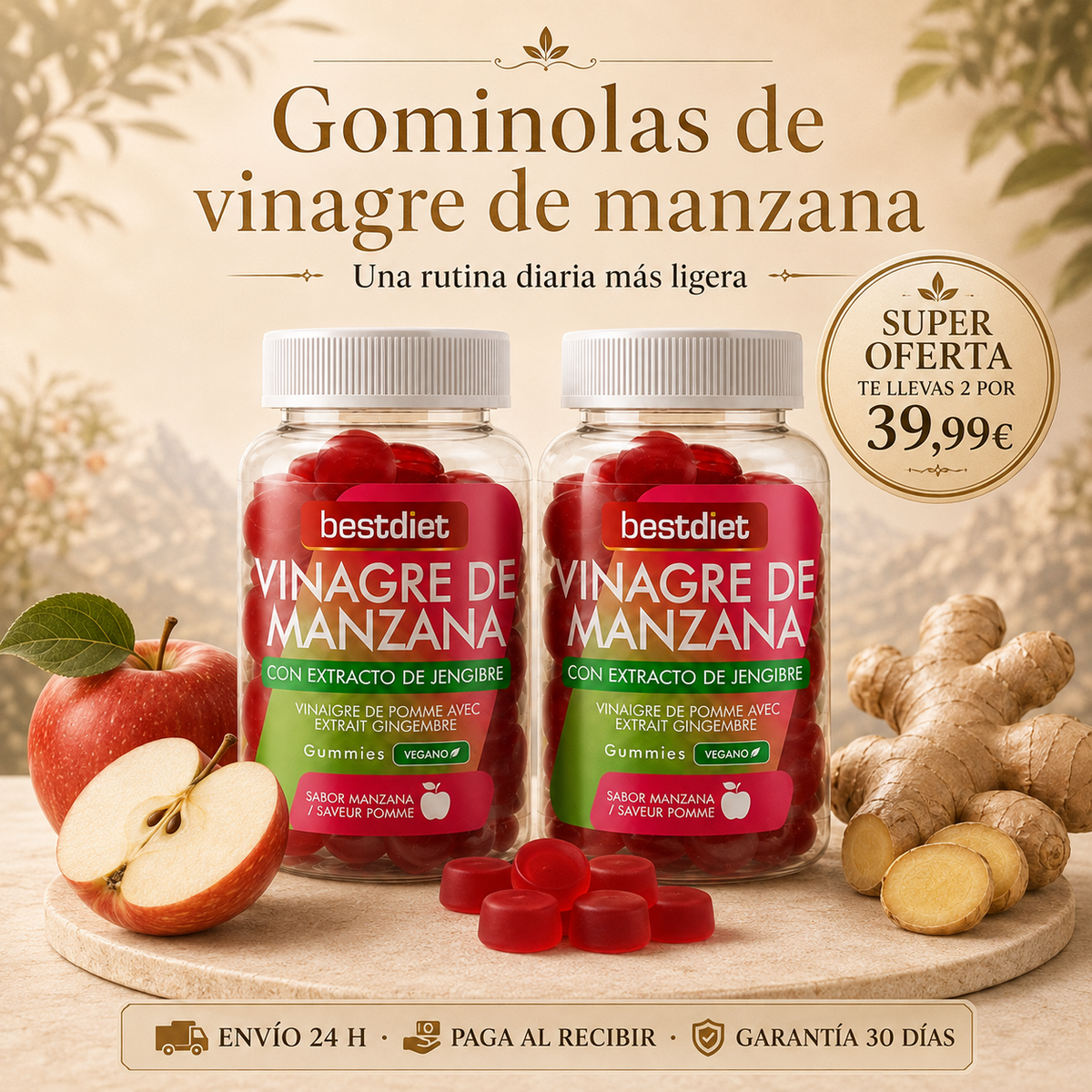 Gummies de Vinagre de Manzana con Extracto de Jengibre