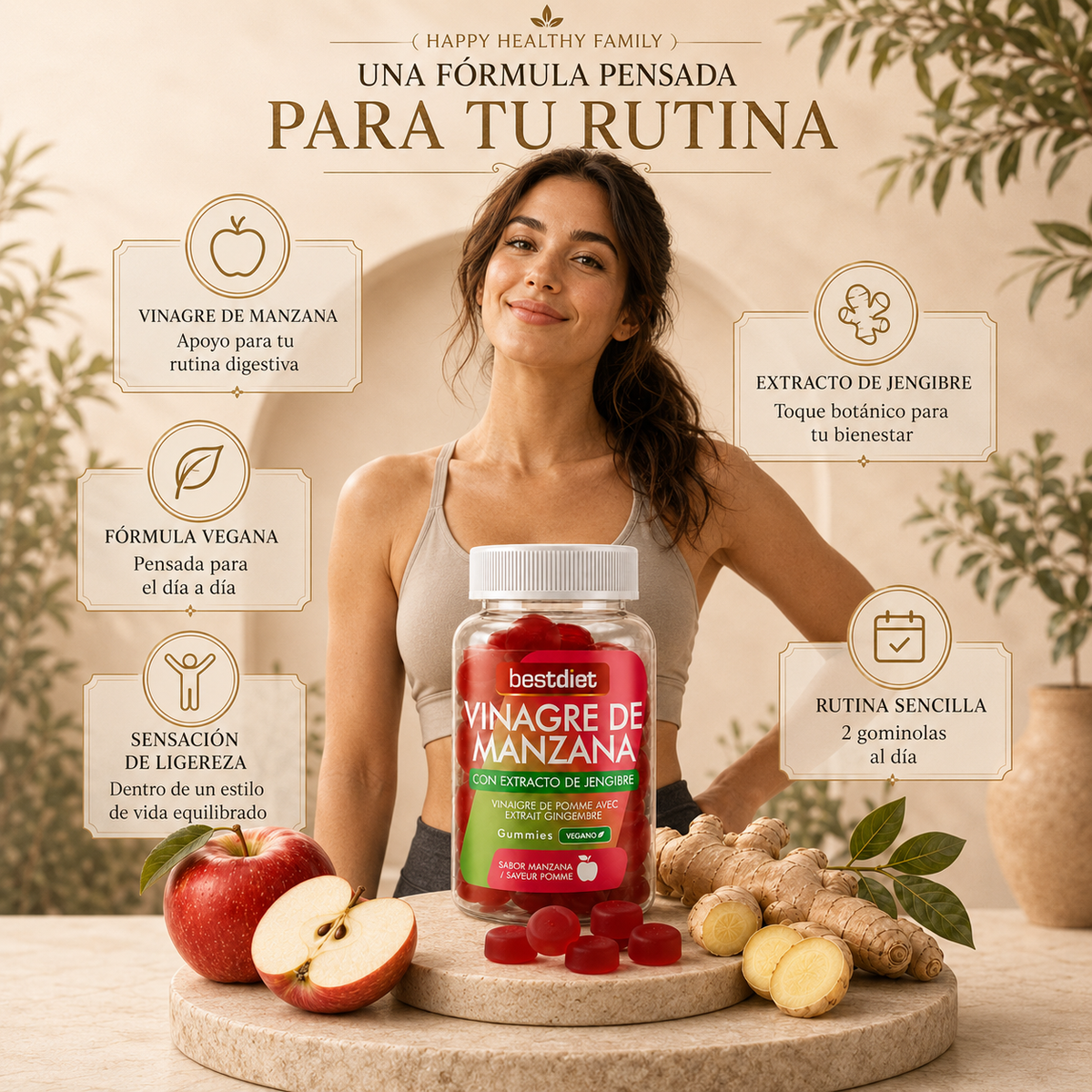 Gummies de Vinagre de Manzana con Extracto de Jengibre