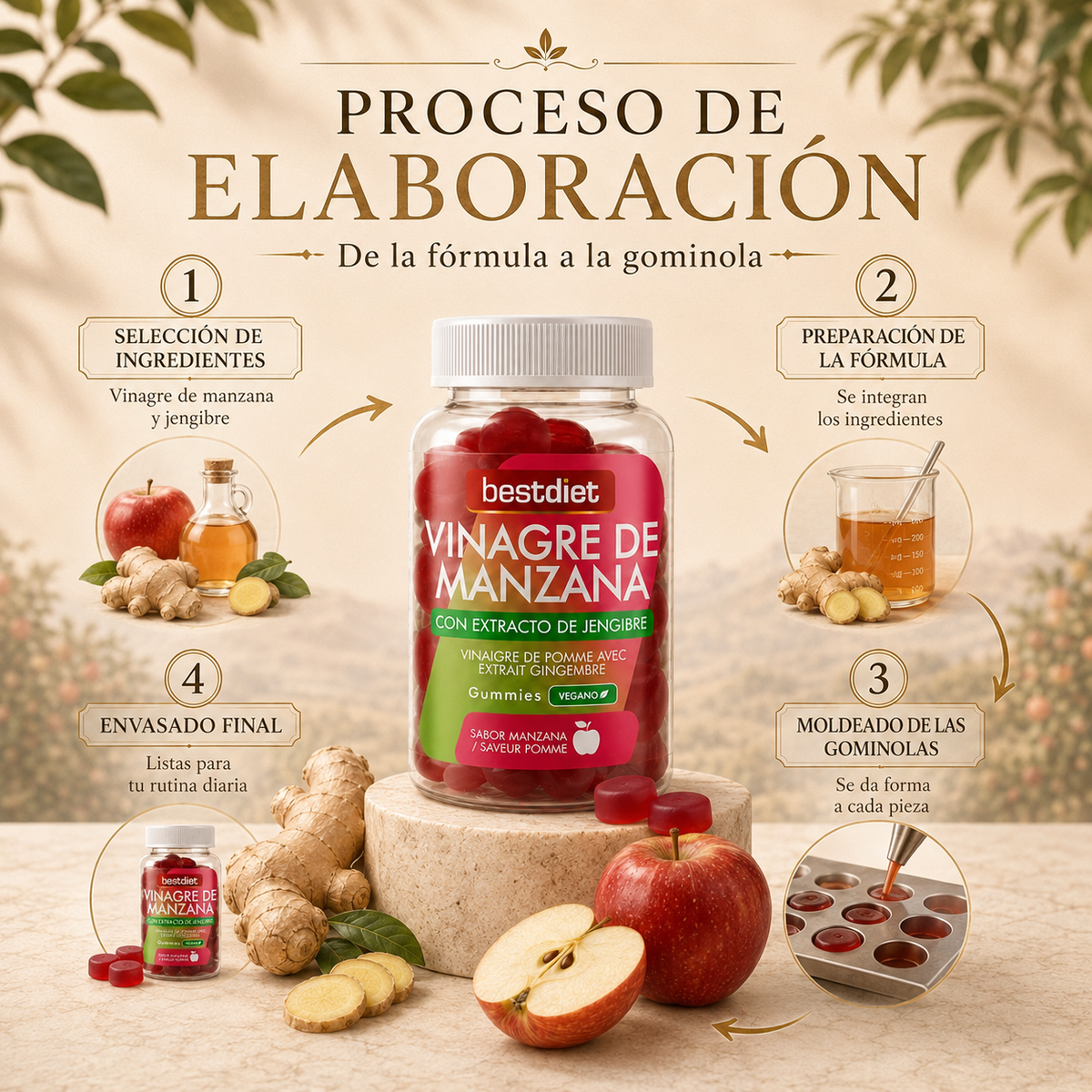 Gummies de Vinagre de Manzana con Extracto de Jengibre