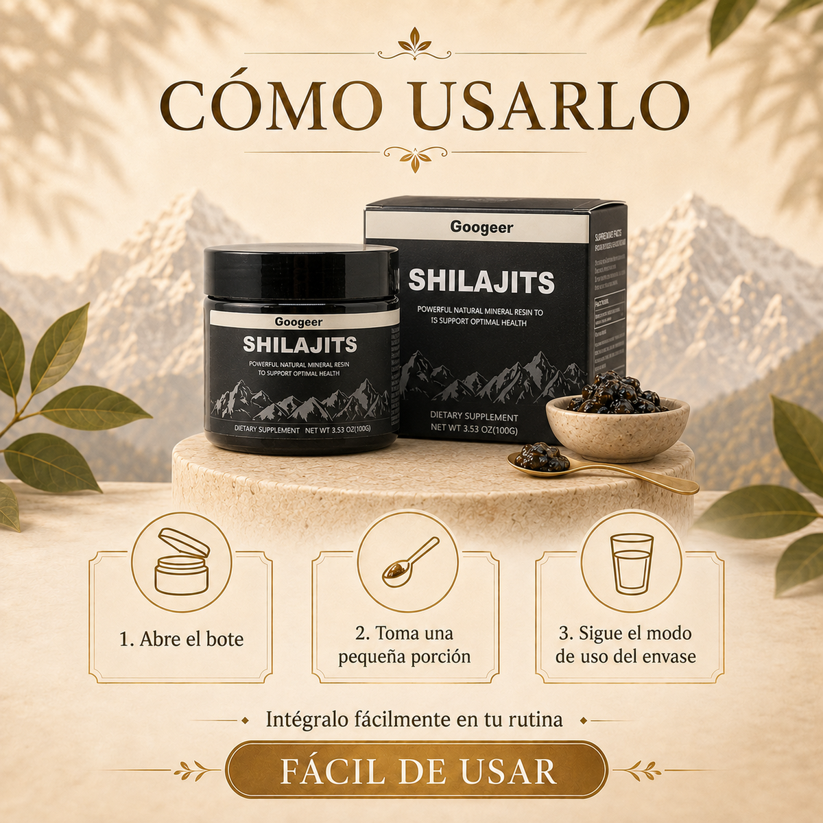 Resina orgánica pura del Himalaya SHILAJIT 100g