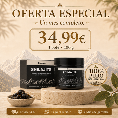 Resina orgánica pura del Himalaya SHILAJIT 100g
